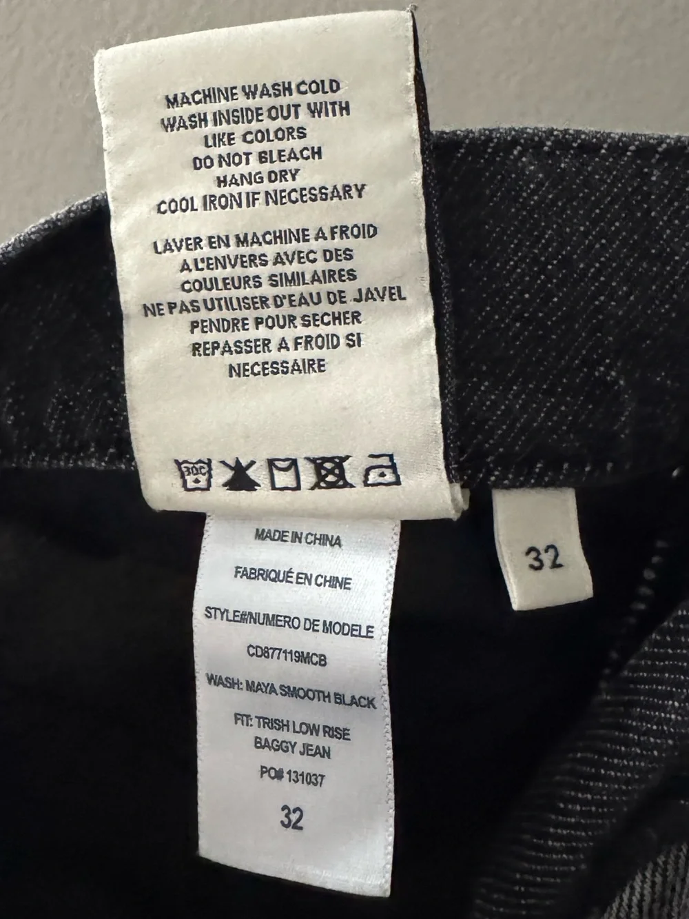 Alice + Olivia Trish Low Rise Baggy Wide Leg Jeans 32 Black Dark Denim Slouchy - Picture 11 of 12